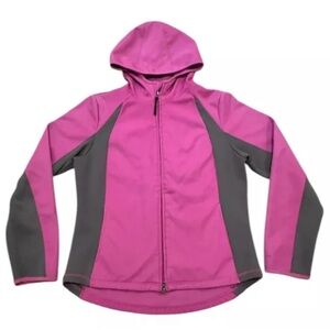 Champion Women's Zip Up Pink Purple & Gray Hooded Jacket 100% Polyester